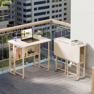 Hiện đại Ergonomic văn phòng nhà gấp bàn máy tính phong cách chuyển đổi bảng với bánh xe Khung kim loại có thể điều chỉnh bàn cạnh giường ngủ - Product Image 6