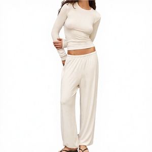 Conjunto de Pijama Modal Personalizado para Mujer, Pantalones de Manga Larga, Transpirable, Suave, Cómodo, Agradable para la Piel, para Verano, Otoño y Primavera - Product Image 3