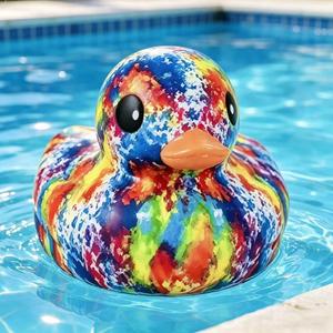 Jouets de bain créatifs en forme de canard jaune multicolore pour enfants, mignons, mini, à pincer, en plastique, vente en gros, pour 0-24 mois - Product Image 3