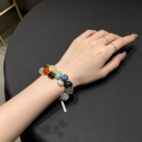 Bracelet en pierres de quartz naturelles colorées faites à la main, accessoires en argent avec pierres précieuses authentiques, bracelet tendance pour femme, cadeau