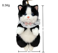 Nouvelle Peluche Chat Réaliste Qui Moaie, Sac de Transport Chat Ragdoll, Poupée en Peluche Réconfortante, Cadeau pour Toutes Occasions, Sac de Transport Animal en Peluche