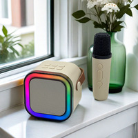 Altavoz Integrado de Audio Portátil K12 Mini, Altavoz Pequeño de Alta Gama para el Hogar, Karaoke, Canto Profesional, Altavoz para Exteriores con 1 Micrófono