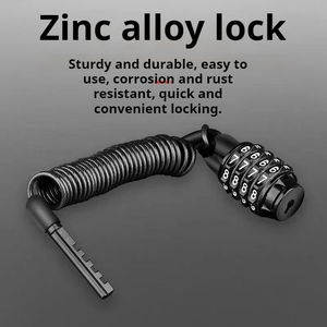 <span class=keywords><strong>Antivol</strong></span> de vélo à 4 chiffres avec câble, 90g, portable, étanche, anti-effraction, noyau en alliage, cordon rétractable de 1,5m, cadenas de sécurité VTT - Product Image 4