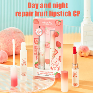 MEIDIAN OEM ODM OBM <span class=keywords><strong>Set</strong></span> Lipstik dan Lip Balm Dua Warna Berubah Suhu Sensitif Terhadap Suhu, Melembapkan, dan Menghidrasi, dengan Aroma Buah-buahan yang Berwarna-warni - Product Image 2