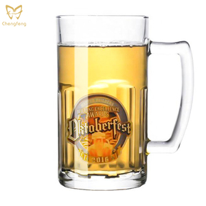 Chopes à <span class=keywords><strong>bière</strong></span> en verre alvéolé <span class=keywords><strong>de</strong></span> 1 litre et 0,5 litre, style allemand, extra grandes, avec logo personnalisé - Product Image 4