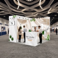 Boîte à lumière LED SEG en aluminium sans outil, stand d'exposition portable, présentoir pour salon professionnel avec comptoir et support TV