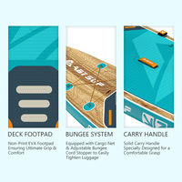 Planche de paddle gonflable OEM 10,6'x32"x6" 320L 150kg en PVC Drop Stitch DWF avec pagaie en carbone, certifiée CE EN ISO, kit de réparation et pompe inclus