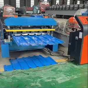 Glazed Tile Roll Forming Machine Mesin Pembuat Genteng Logam untuk Mesin Bahan Bangunan