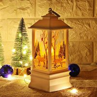 Lanterne de Noël à LED à piles, avec eau scintillante, Père Noël et bonhomme de neige, lampe suspendue, décoration de Noël pour la maison
