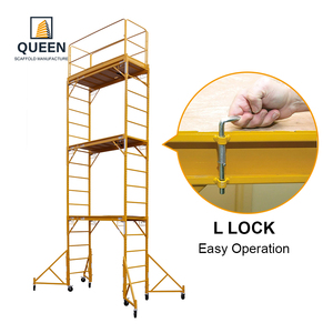LINYI QUEEN 18ft Perancah Lipat Bergerak Beroda Lapisan Bubuk Tahan Korosi Kekuatan Tinggi Untuk Penggunaan Industri Luar Ruangan - Product Image 4