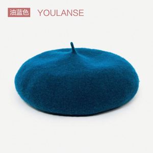 Colorful Wholesale Beret Cheap Solid Color <b>Plain</b> Beret Custom Embroidered logo Wool Beret <b>Cap</b> Low MOQ - Product Image 6