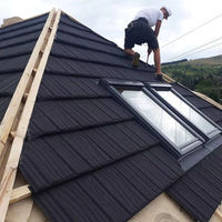 Tuiles en métal de qualité supérieure avec revêtement en pierre, longueur 1340 mm, tuiles en métal colorées, tuiles de toiture en métal revêtues de pierre abordables, couleurs personnalisées