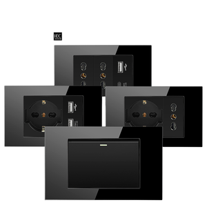 Interrupteur mural à bouton-poussoir carré 1 gang 2 voies 16A 250V en verre trempé et PC durable, durée <span class=keywords><strong>de</strong></span> <span class=keywords><strong>vie</strong></span> mécanique <span class=keywords><strong>de</strong></span> 100 000 cycles - Product Image 4
