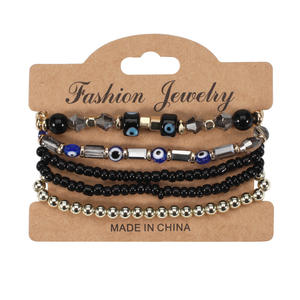 Pulseras de cuentas a la moda para mujer, multicapa, con ojo turco, cristal y diamantes de imitación, nuevo diseño 2023, hecho en China - Product Image 5