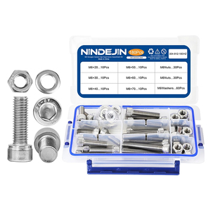 Kit de tornillos de cabeza hexagonal de acero inoxidable M6, 180 piezas, 108 piezas, 72 piezas, tornillos Allen, tuercas, estándar DIN, lisos - Product Image 2