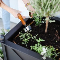Jardinière rectangulaire en métal écologique et durable avec trou de drainage pour plantes d'intérieur et d'extérieur, idéale pour les fenêtres de café