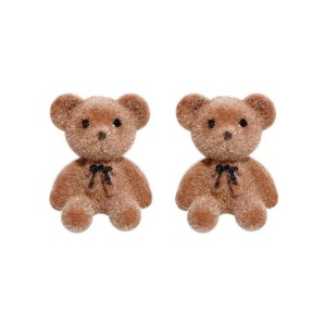 Fashion Korean Kawaii Plush Small Stud Earrings Wholesale <b>Cute</b> Teddy <b>Bear</b> Earring Jewelry Simple Trendy - Product Image 6