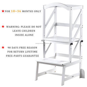 Taburete de cocina, torre de pie de madera para niños pequeños, torre de aprendizaje plegable de madera para niños pequeños - Product Image 3