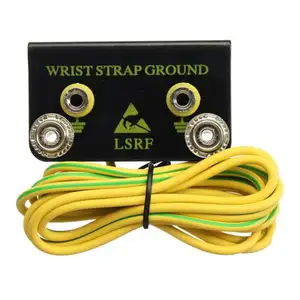 Leenol PVC / PU ESD Wrist Strap Dual Metal Bench Mount Ground Socket Ring Terminal Connector