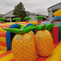 Grand parc d'attractions gonflable commercial extérieur portable, château gonflable, parcours d'obstacles, toboggan, matériau PVC, garantie de 3 ans