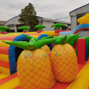 Outdoor parque hinchable <b>large</b> combo bounce house obstacle course with <b>slide</b> commercial jungle inflatable amusement park - Product Image 6
