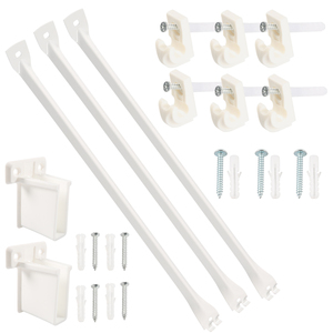 Bộ 3 giá đỡ kim loại 17 inch màu trắng + Gói phụ kiện phù hợp cho: Giá đỡ góc kim loại RV closetmaid - Product Image 1