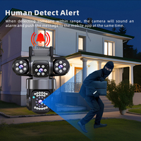 Cámara de Vigilancia Wifi Wistino de 6MP HD con Tres Lentes, Detección Panorámica de 360 Grados, Visión Nocturna a Todo Color, Cámara de Seguridad Wifi