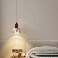 Suspension LED Terrazzo Minimaliste Moderne en Bois Massif avec Cordon Réglable pour Chambre, Îlot de Cuisine, Salle à Manger et Décoration