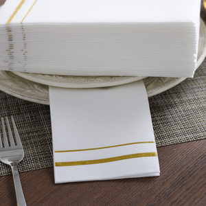 Einweg-Gold prägung staubfreies Gäste tuch Airlaid Plaid bedrucktes dekoratives Tischs ervietten papier für Restaurant hotel - Product Image 3