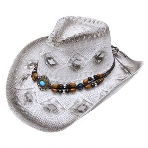 New Design <b>Straw</b> Curly Brim Party Jazz Seaside Beach Sun Visor Custom Cowboy <b>Hat</b> - Product Image 3