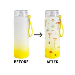 Bouteilles d'eau en verre vierges pour sublimation 17oz 500ml, verre dégradé givré pour impression à chaud, entrepôt US - Product Image 4