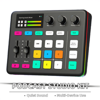 Microphone Studio Podcast Equipment Bundle Mini Interface Audio Podcast Mixer Accessoire complet Carte son Annulation du bruit