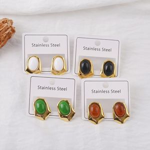 <span class=keywords><strong>Orecchini</strong></span> a Perno con Occhio di Gatto e Girasole in Acciaio Inossidabile per Donna, Placcati Sottovuoto, Gioielli di Lusso alla Moda, Regalo - Product Image 2