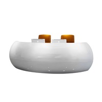 Comptoir de réception semi-circulaire créatif, finition brillante, comptoir de consultation en esthétique médicale, design incurvé pour les entreprises