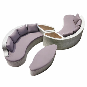 Set Divano Moderno da Esterno per il Tempo Libero Carpenter Rhyme Rotondo in Simil Rattan Impermeabile per Soggiorno Sala da <span class=keywords><strong>Pranzo</strong></span> <span class=keywords><strong>Giardino</strong></span> Cortile Villa - Product Image 6