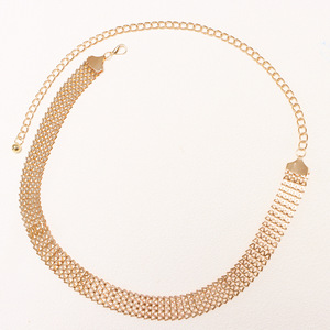 โซ่คาดเอวทรงเรขาคณิตสีทอง โลหะผสมสังกะสี สำหรับงานปาร์ตี้ สไตล์ฮิปฮอป แบบเส้นเดียว รุ่น W-Chain - Product Image 6