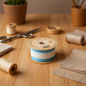 Strisce di pizzo Iln 2,3 cm x 17 m colore crema per artigianato e cucito - Product Image 2