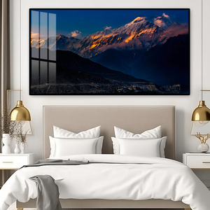 Art mural en porcelaine de cristal moderne de Chine, <span class=keywords><strong>Tibet</strong></span>, Namcha Barwa - Décoration de montagne dorée de l'Himalaya - Product Image 3