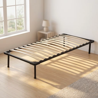 Cadre de lit moderne et simple en métal noir de haute qualité, structure KD, taille personnalisable, durable et facile à assembler pour chambre, hôtel, école
