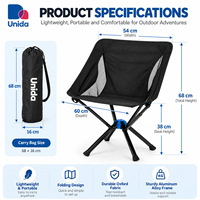 Chaise de camping pliante, chaise de camping portable, chaise légère, chaise en aluminium, mobilier d'extérieur