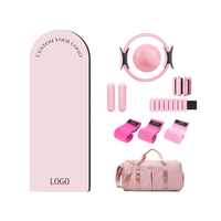 Ensemble de fitness personnalisé avec logo : poids de cheville, haltères en silicone, tapis de yoga, accessoires de yoga et Pilates, kit de Pilates pour la maison