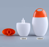 Conteneur en plastique PE plat personnalisé de 50 ml/100 ml, respectueux de l'environnement, pour crème solaire, crème pour les mains, fond de teint liquide, flacon isolant