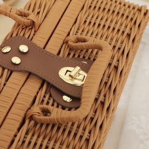 Available Plastic Woven Gift Basket for Weeding <strong>Small</strong> Suitcase Baby Clothes Gift <strong>Storage</strong> <strong>Box</strong> With Handle Wrapping Gift - Product Image 4