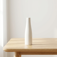 Vases décoratifs en céramique ARM LVG, style minimaliste nordique, lignes épurées, porcelaine blanche brillante allongée, motif floral