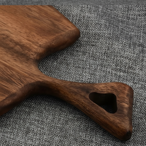 Planche à découper rectangulaire en bambou avec manche en acier inoxydable pour fromage pain légumes fruits pizza planches à fromage en bois d'acacia - Product Image 1