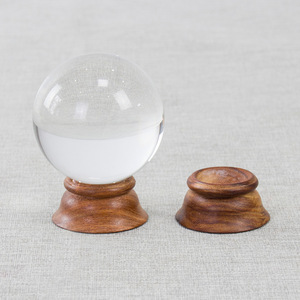 Esferas <span class=keywords><strong>huevos</strong></span> pastoral soporte de exhibición decorativo pedestal base madera bola de cristal soporte de exhibición artesanía decoración del hogar - Product Image 3