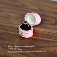 Boîte à bagues mini Jinsky haut de gamme, vintage et élégante, octogonale ovale, pour présentation de bijoux en diamant, en papier imitation, couleur personnalisable sur mesure