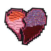 Autocollants et patchs en tissu brodés personnalisés avec motif cœur NY, tissu tissé, formes personnalisées pour accessoires vestimentaires