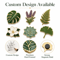 Aimant de réfrigérateur personnalisé en émail, forme fleur/plante, émail dur, métal plaqué or, souvenir