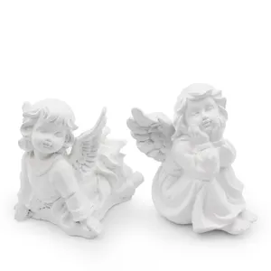 Los fabricantes de Venta caliente chica sentada adorno resina angel hadas estatuilla